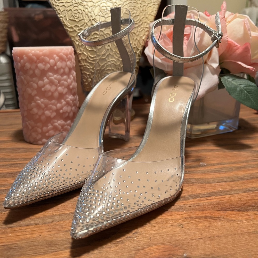 Aldo Clear Cinderella Wedding Heels